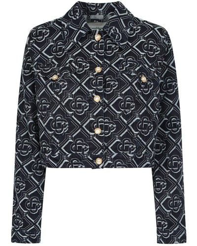 Casablancabrand Denim Monogram Jacket - Black
