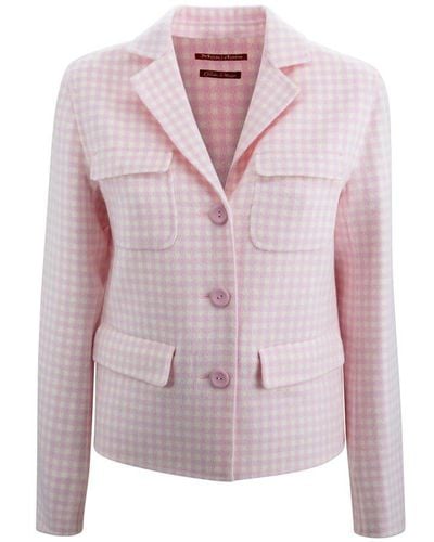 Max Mara Studio Wool Vichy Jacket - Pink