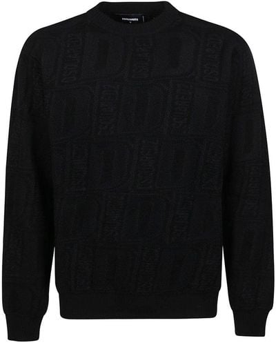 DSquared² Allover D Neon Sweater - Black