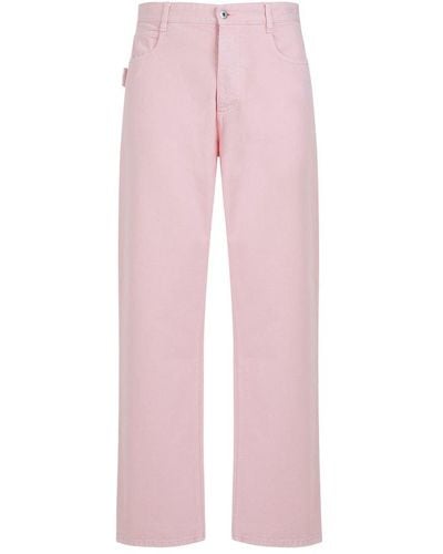 Bottega Veneta Washed Denim Trousers - Pink