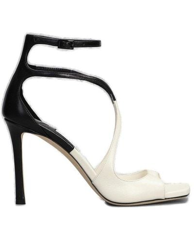 Jimmy Choo Azia 95 Ankle Strapped Sandals - White