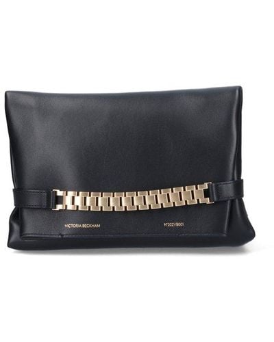 Victoria Beckham Chain-detailed Foldover Top Shoulder Bag - Black