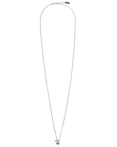Saint Laurent Twist Detailed Necklace - White