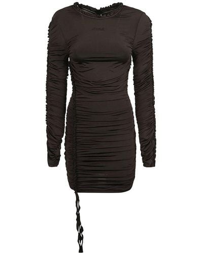 ROTATE BIRGER CHRISTENSEN Slinky Ruffle Mini Dress - Black