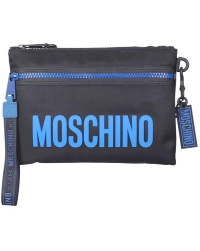 Moschino Clutch With Logo - Blue
