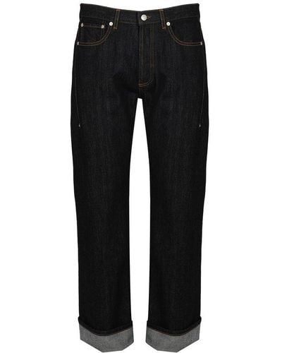 Alexander McQueen Jeans With Side Inserts - Black