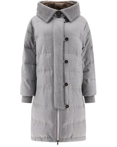 Brunello Cucinelli Wool Down Coat - Grey