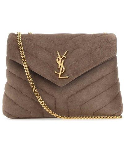 Saint Laurent loulou medium quilted textured-leather shoulder bag.  #saintlaurent #shoulderbags #bags