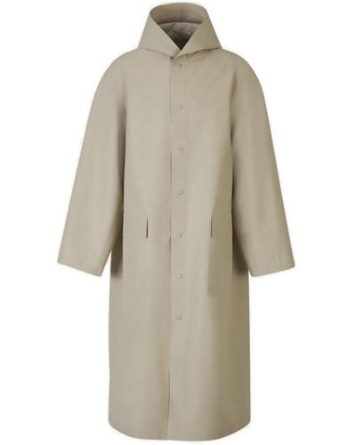 Balenciaga Hooded Trench Coat - Natural