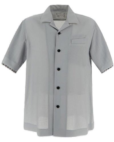 Sacai Short-sleeved Suiting Shirt - Gray