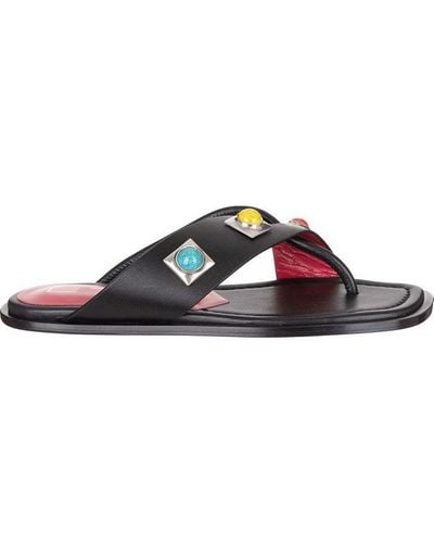 Etro Embellished Slip-on Sandals - Black
