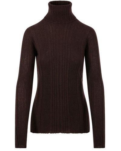 Roberto Collina Long-sleeved Knitted Sweater - Brown