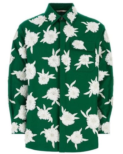 Valentino All-over Floral Printed Shirt - Green
