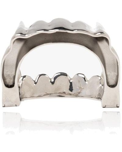 Raf Simons Vampire-teeth Slip-on Bracelet - Metallic