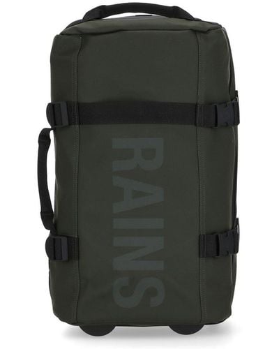 Rains Logo Detailed Zipped Travel Bag - Green