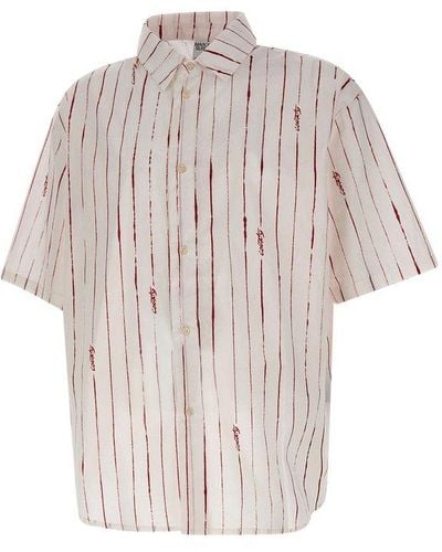 Marcelo Burlon County Pinstripes Cotton Shirt - White