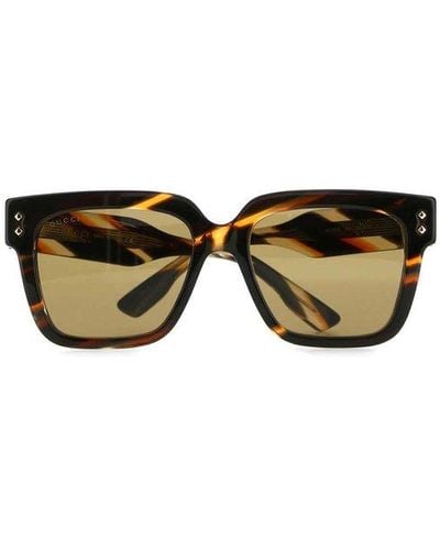 Gucci Rectangular Frame Sunglasses - Multicolour