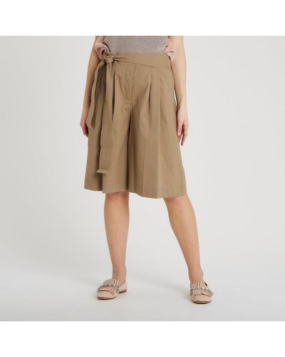 Le Tricot Perugia Tied-waist Bermuda Shorts - Natural