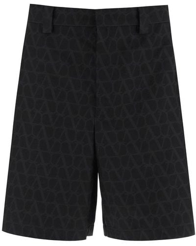 Valentino Vlogo Printed Bermuda Shorts - Black