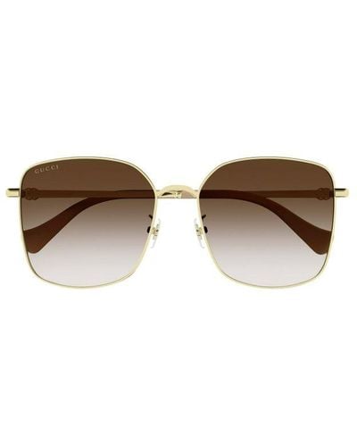 Gucci Oversized Squared Frame Sunglasses - Brown