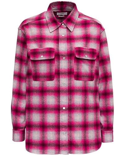 Isabel Marant Marcelia Shirt In Pink Check Wool