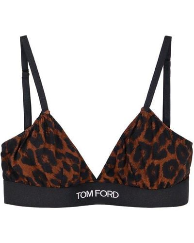 Tom Ford Reflected Leopard Printed Signatura Bra - Brown