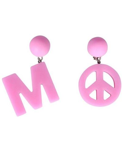 Moschino Logo Earrings - Pink
