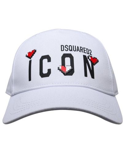 DSquared² Icon Heart Pixel Baseball Cap - White