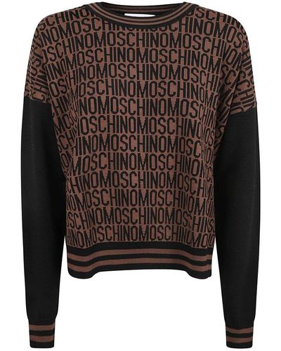 Moschino Logo Knit Monogram Jumper - Black