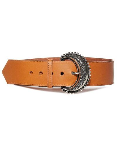 Etro Jewel-buckle Leather Belt - Brown