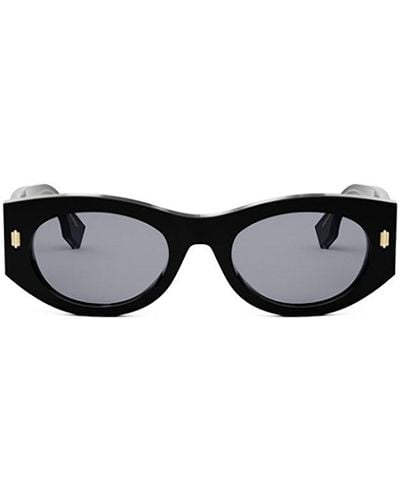 Fendi Oval Frame Sunglasses - Black