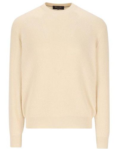 Loro Piana Long-sleeved Crewneck Sweater - Natural