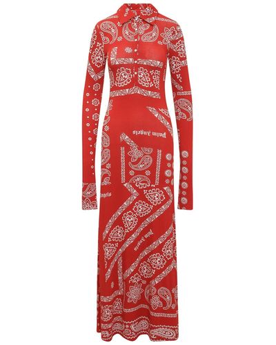 Palm Angels Bandana Print Maxi Dress - Red