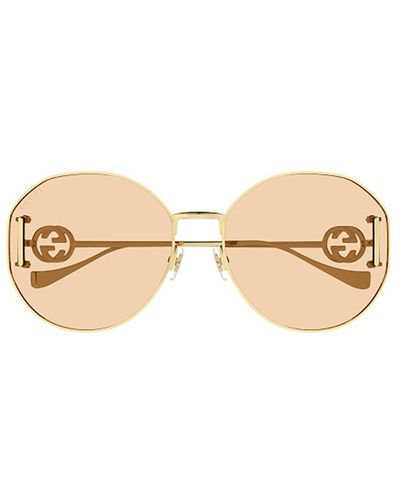 Gucci Round Frame Sunglasses - Natural