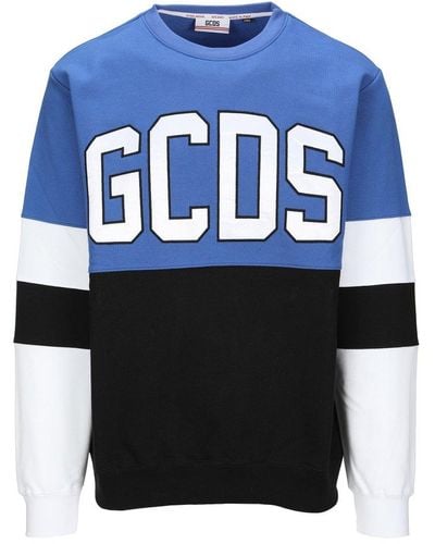 Gcds Maxi Logo Print Crewneck Sweatshirt - Blue