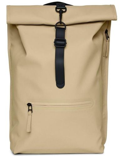 Rains Rolltop Zip-detailed Backpack - Natural