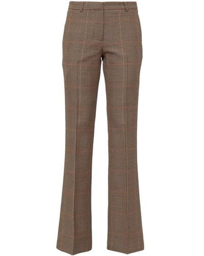 L'Autre Chose Checked Tailored Pants - Brown