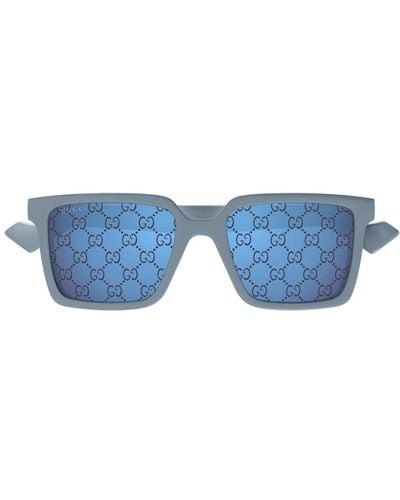 Gucci Rectangular Frame Sunglasses - Blue