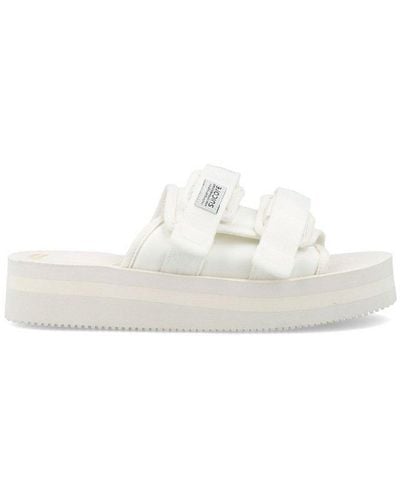 Suicoke Logo Patch Slip-on Sandals - White