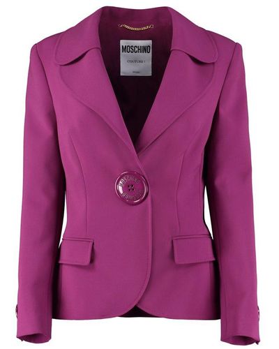 Moschino Single-breasted One Button Jacket - Purple