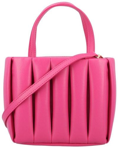 THEMOIRÈ Ribbed Small Top Handle Bag - Pink