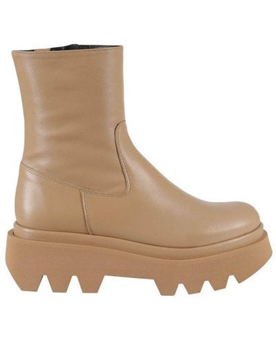 Paloma Barceló Osian Round-toe Zipped Boots - Brown