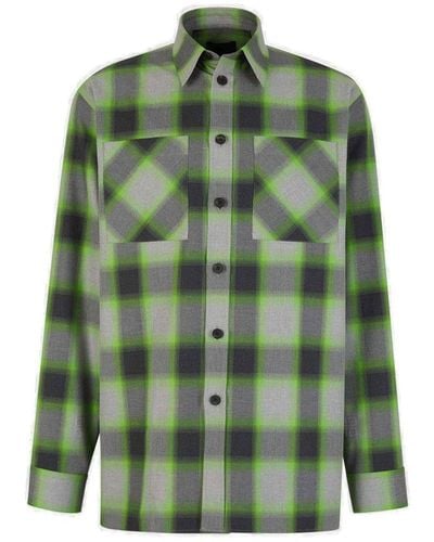 Givenchy Checked Long-sleeved Shirt - Green