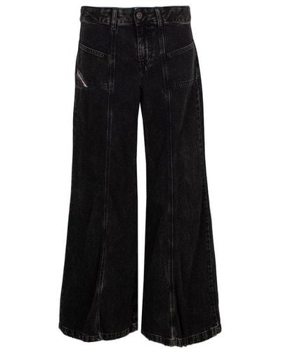 DIESEL D-akii Mid-rise Flared Jeans - Black