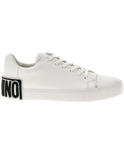 Moschino Logo-detailed Lace-up Sneakers - White