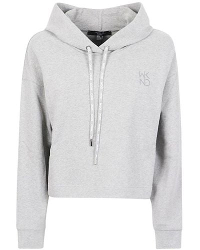 Weekend by Maxmara Boxy Cropped Hoodie - Gray