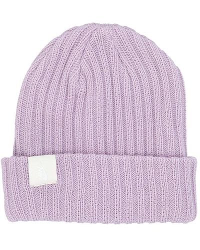 Nike Logo Patch Knitted Beanie - Purple