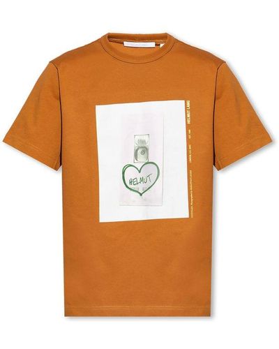 Helmut Lang Printed T-shirt - Orange