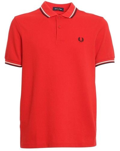 Fred Perry Twin Tipped Short-sleeved Polo Shirt - Red