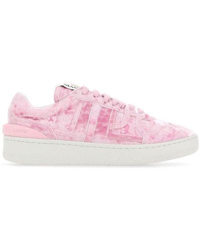 Lanvin Logo Detailed Lace-up Sneakers - Pink